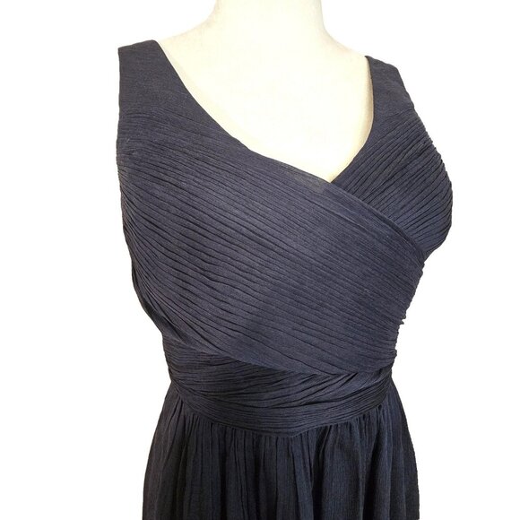 J. Crew Heidi Bridesmaid Dress Silk Chiffon Navy Size Petite 8 NWT - Picture 3 of 11